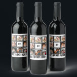 Custom BFF Best Friends Forever 8 Photo Collage  Wine Label<br><div class="desc">Personalised BFF Best Friends Forever Friendship day 8 Photo Collage. Customise this Friendship day gift for friends with 8 photos.</div>