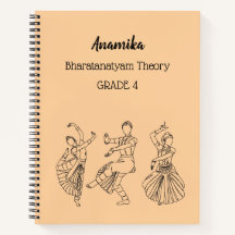 Custom bharatanatyam dance theory Spiral Notebook 
