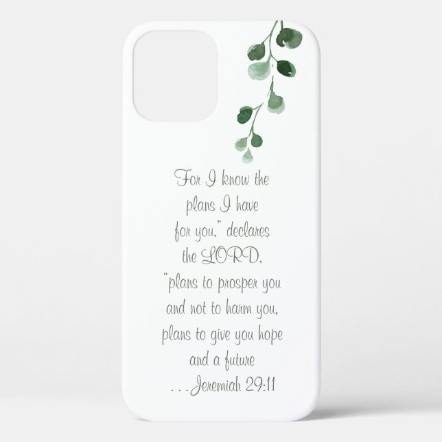 Custom Bible Verse Floral Shabby Chic Phone Case (Back)