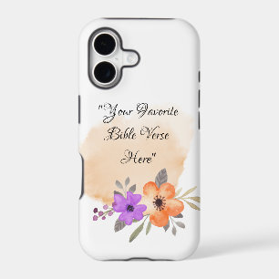 Custom Bible Verse on Peach Background and Flower
