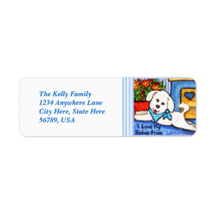 Custom  Bichon Frise Dog Return Address Labels