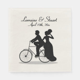 Custom Bicycle Wedding Napkin