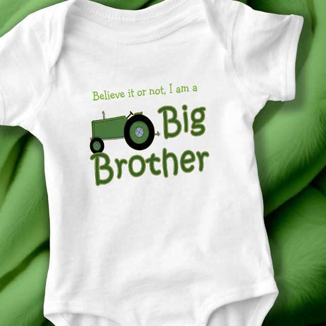 Custom Big Brother Green Tractor Baby Bodysuit (Custom Big Brother Green Tractor Baby Bodysuit)