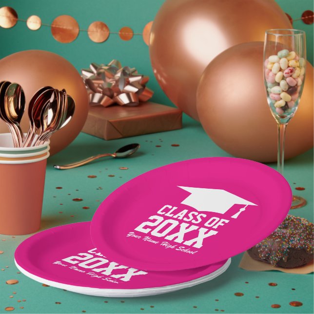 Custom big class of 2025 graduation party paper plate (Multi)