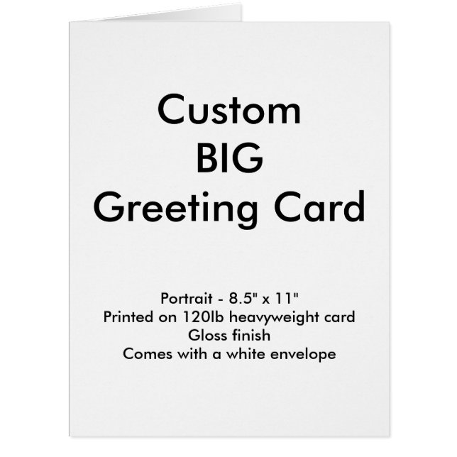 Custom Big Greeting Card - Portrait 8.5" x 11" (Front)