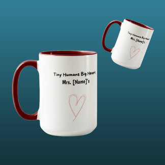 Custom Big Heart Preschool Teacher Combo Mug
