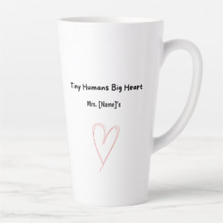 Custom Big Heart Preschool Teacher Latte Mug
