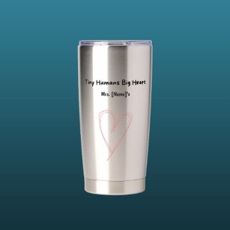 Custom Big Heart Teacher Water Bottle Insulated Tumbler