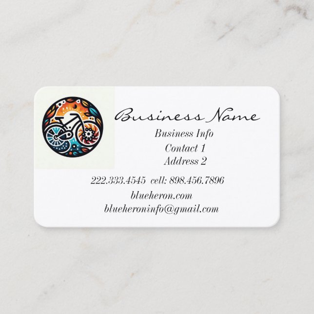 Custom Bike Cycling Biking Sport Fitness Business Card (Front)
