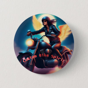 Custom bike motarde design badge, unique 6 cm round badge