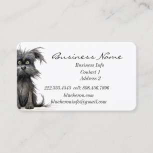 Custom Bike Sad Dog Puppy Art Business Card