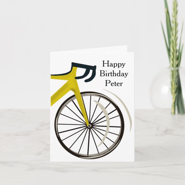Custom Bike Wheel Card: Cycling Enthusiast Card (Front)