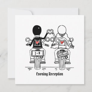 Custom Biker Motorcycle Evening Wedding Invitation