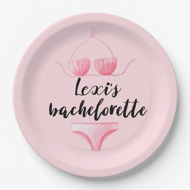 Custom Bikini Paper Plates for Bachelorette (Front)
