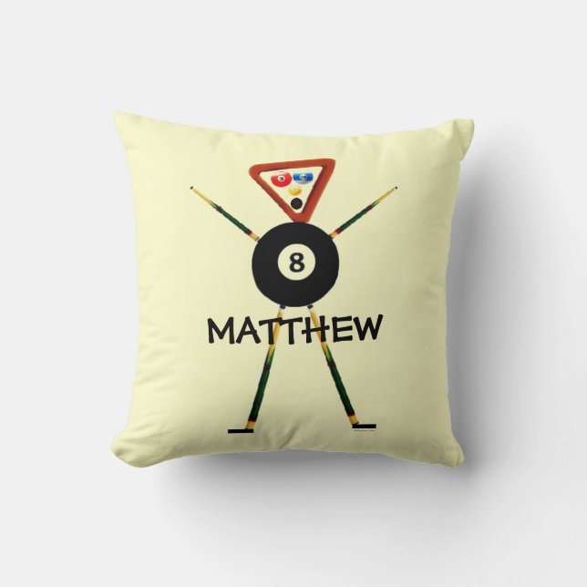 Custom Billiards Cartoon Cushion (Front)