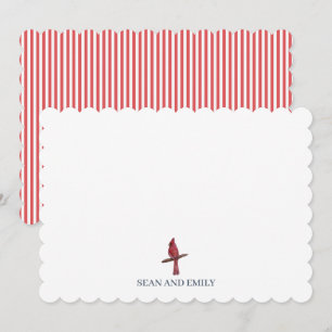 Custom Bird Cardinal Painting Nature Stationary Thank You Card