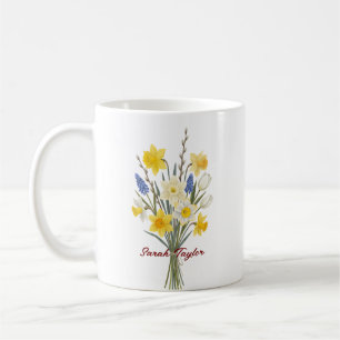 Custom Birth Flower Daffodil Personalised Mug