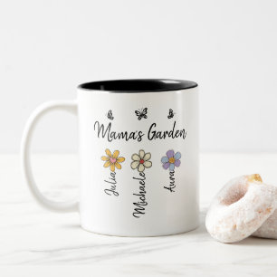 Custom Birth Flower Mug Names, Mama's Garden Gift