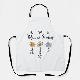 Custom Birth Flower Mug Names, Mama's Garden Gift Apron