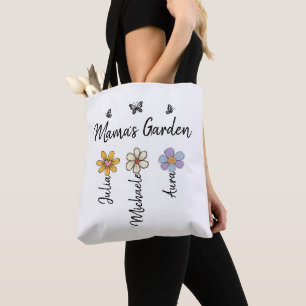 Custom Birth Flower Mug Names, Mama's Garden Gift Tote Bag