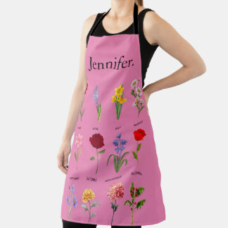  Custom Birth Month Flowers All 12 months Mothers  Apron