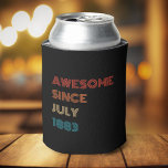 Custom Birth Year Birthday Party Retro Awesome Can Cooler<br><div class="desc">Are you planning a birthday party and looking for the perfect party favour? Look no further than this Custom Retro Cool "Awesome since" Birth Year Can Cooler! With its fun and unique design, this can cooler is sure to be a hit with your guests and make your party unforgettable. The...</div>