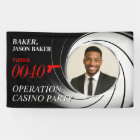 Custom Birthday Agent Photo Banner, Tuxedo Party