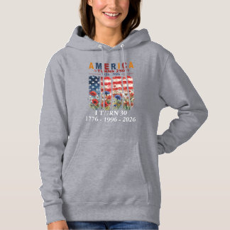 Custom Birthday America Turns 250 Floral hoodie