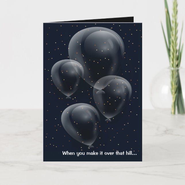 Custom Birthday Black Balloons Greeting Card (Front)