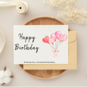 Custom Birthday Card, Balloon Birthday Card