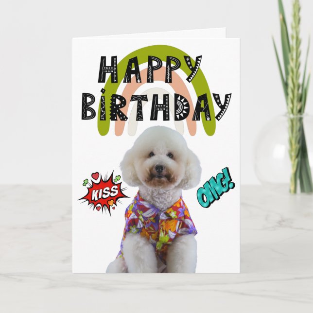 Custom birthday card from your Poodle (Front)