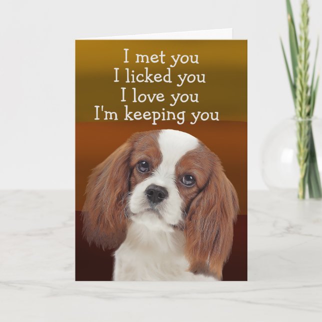 Custom Birthday Card King Charles Cavalier (Front)