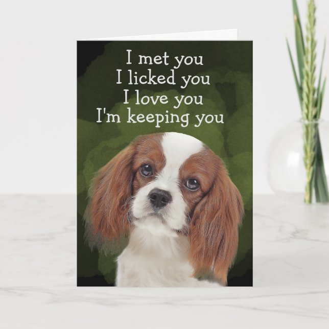Custom Birthday Card King Charles Cavalier (Front)