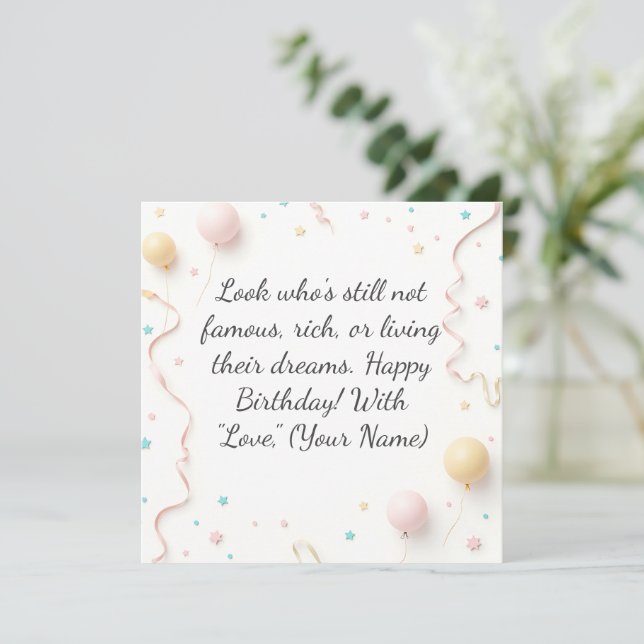 Custom Birthday Card – Personalised Greeting  (Standing Front)
