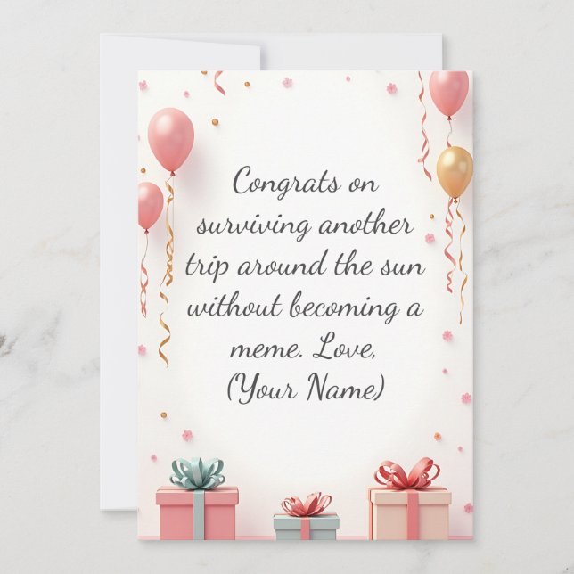 Custom Birthday Card - Personalised Greeting with  (Front)