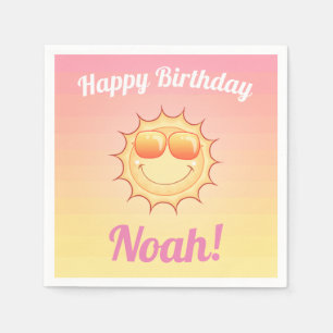 Custom Birthday Cute Sunset Napkin