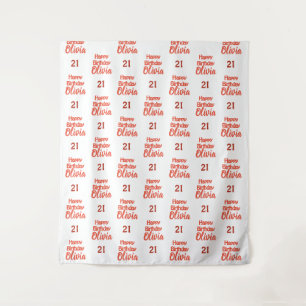 Custom Birthday Event Step and Repeat Backdrop Tapestry