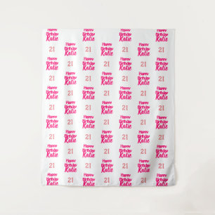Custom Birthday Event Step and Repeat Backdrop Tapestry