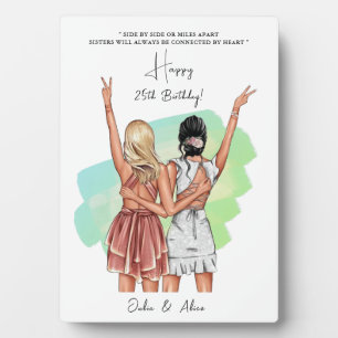 Custom Birthday Friends portrait - Greenleaf Plaque