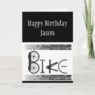 Custom Birthday Graffiti Bike Parts Tire Tracks Card