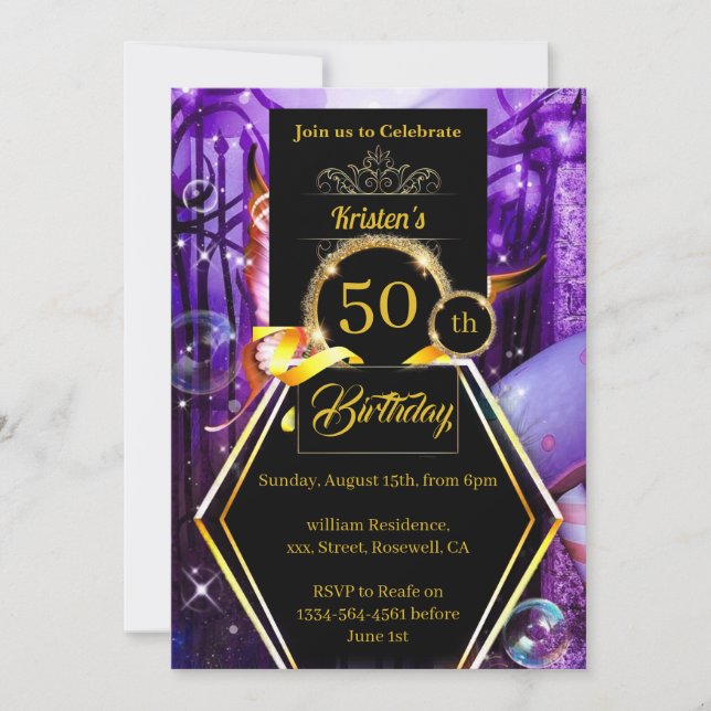 Custom Birthday Invitation (Front)