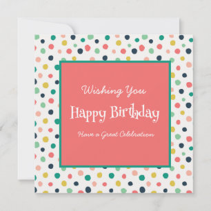 Custom Birthday Mod Orange Teal Dots White Script