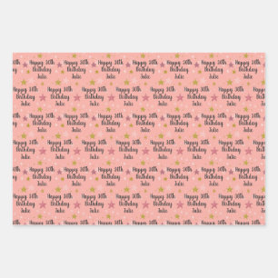 Custom Birthday Name & Age Wrapping Paper Sheets