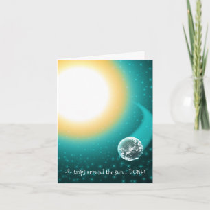 Custom Birthday Orbits Around the Sun Card