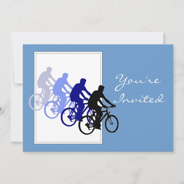 Custom Birthday Party, Bike, Cycle, Biking Invitation (Front)