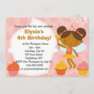 Custom Birthday Party - Faery Princess Cupcake Invitation