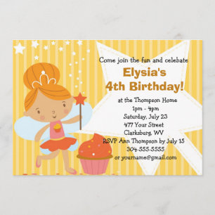 Custom Birthday Party - Fairy Princess Cupcake Invitation