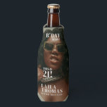 Custom Birthday Party Magazine Cover Cheers Bottle Cooler<br><div class="desc">A unique custom birthday party magazine cover bottle cooler. Customize this birthday magazine cover bottle cooler template with your beautiful photos and create one of a kind, unique birthday bottle coolers. Ideal for anyone who loves fashion, loves magazines, unique birthday invitations and styles. Matching magazine cover theme birthday invitations, party...</div>