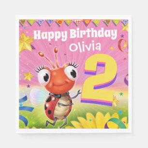 Custom Birthday Party paper napkin girl 2yrs old