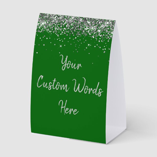 Custom Birthday Party Personalised Emerald Silver (Front)
